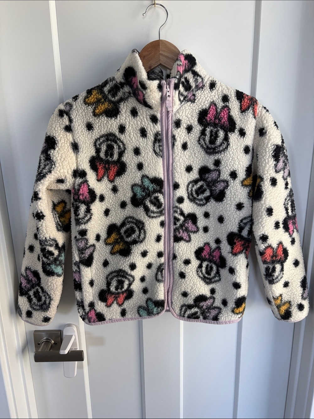 Disney Girls Minnie Mouse Sherpa-like Jacket Size 12